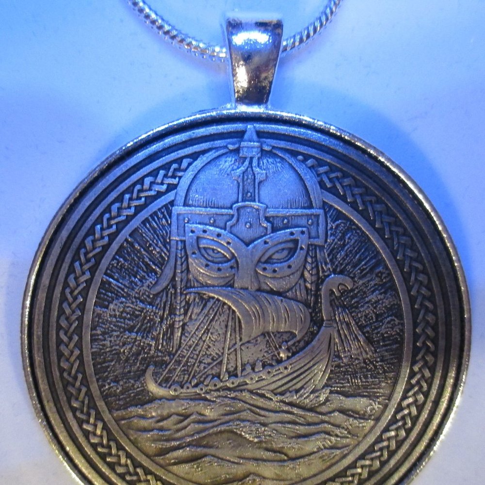 HOBO NICKEL Viking Warrior Coin Pendant Necklace